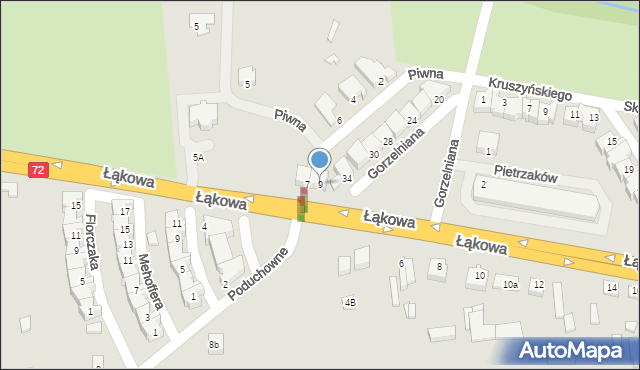 Turek, Łąkowa, 9, mapa Turka