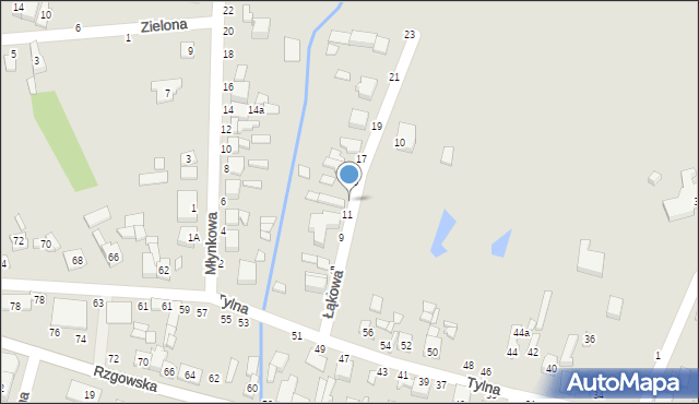 Tuszyn, Łąkowa, 13, mapa Tuszyn