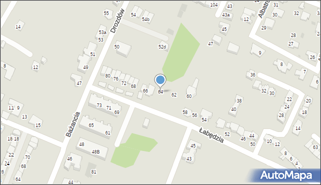 Tychy, Łabędzia, 64, mapa Tychów