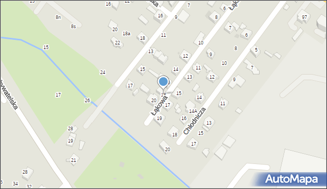 Tychy, Łąkowa, 18, mapa Tychów