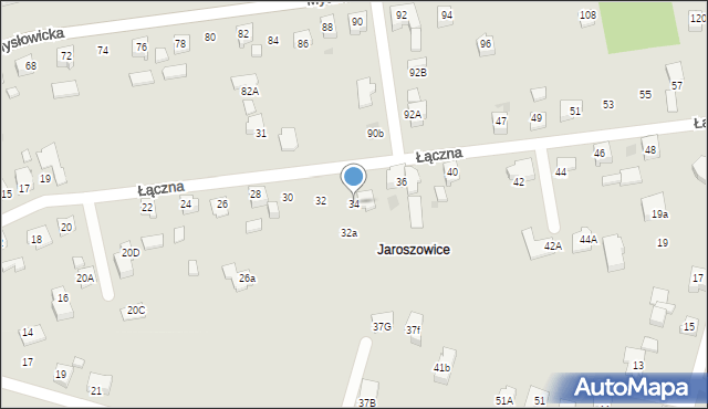 Tychy, Łączna, 34, mapa Tychów