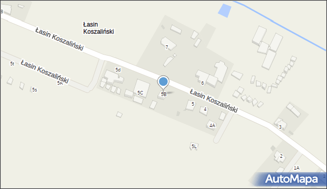 Tymień, Łasin Koszaliński, 5B, mapa Tymień