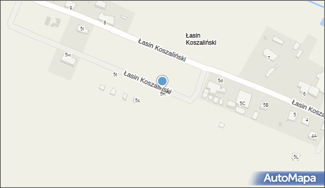 Tymień, Łasin Koszaliński, 5R, mapa Tymień