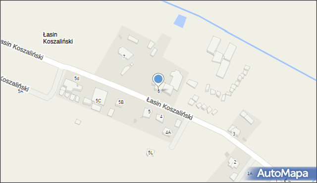 Tymień, Łasin Koszaliński, 6, mapa Tymień