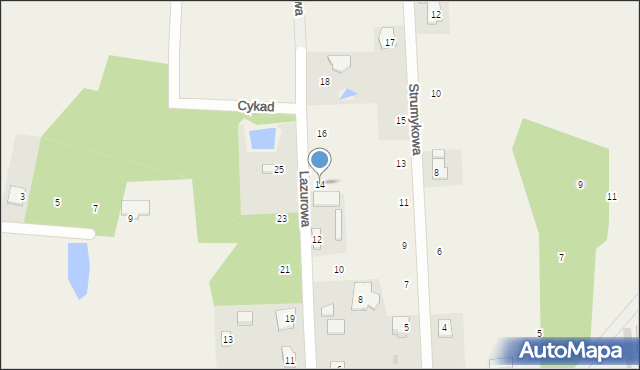 Urzut, Lazurowa, 14, mapa Urzut