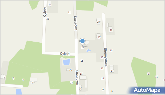 Urzut, Lazurowa, 18, mapa Urzut