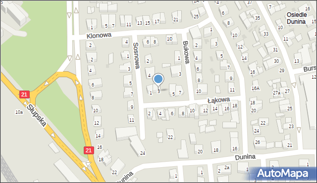 Ustka, Łąkowa, 3, mapa Ustka