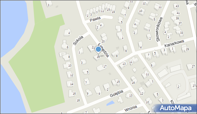 Wąbrzeźno, Łabędzia, 19, mapa Wąbrzeźno