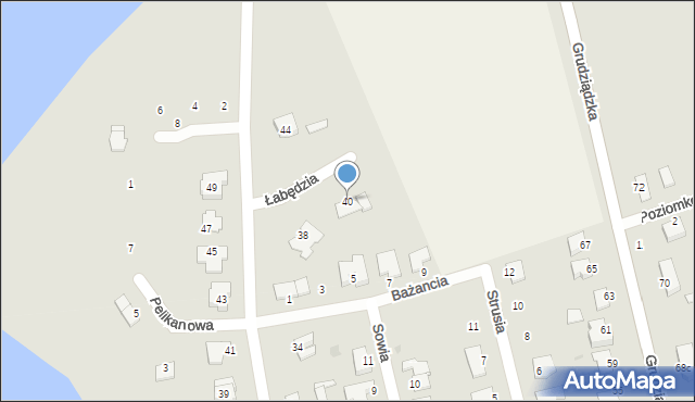 Wąbrzeźno, Łabędzia, 40, mapa Wąbrzeźno