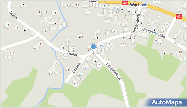 Wąchock, Langiewicza Mariana, gen., 19a, mapa Wąchock