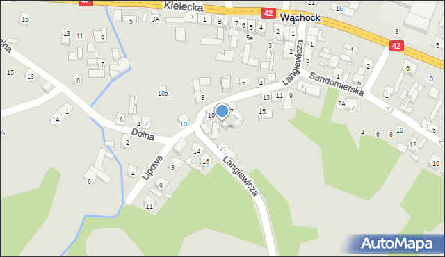 Wąchock, Langiewicza Mariana, gen., 6a, mapa Wąchock