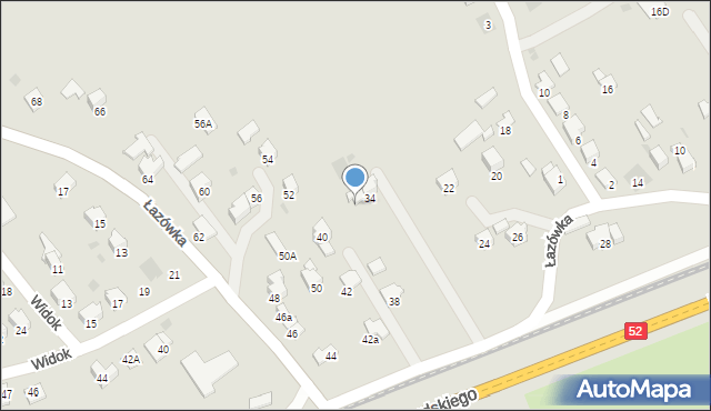 Wadowice, Łazówka, 36, mapa Wadowice