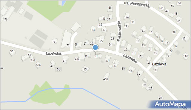 Wadowice, Łazówka, 41a, mapa Wadowice