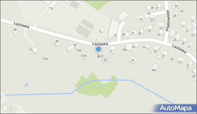 Wadowice, Łazówka, 49, mapa Wadowice