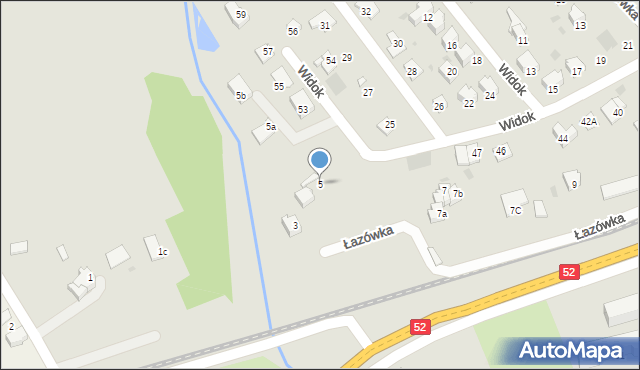 Wadowice, Łazówka, 5, mapa Wadowice