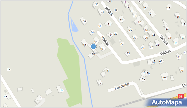 Wadowice, Łazówka, 5a, mapa Wadowice