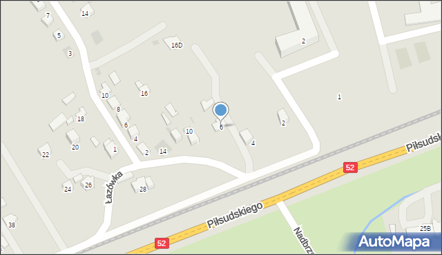 Wadowice, Łazówka, 6, mapa Wadowice