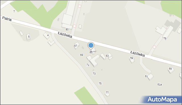Wadowice, Łazówka, 65, mapa Wadowice