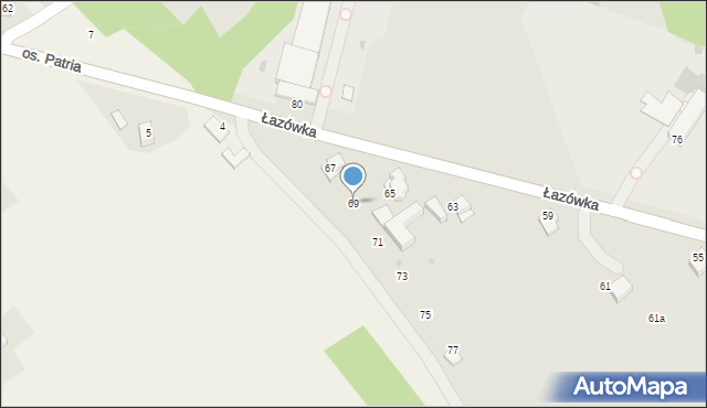 Wadowice, Łazówka, 69, mapa Wadowice