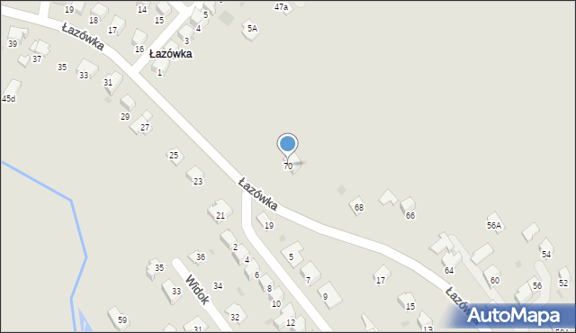 Wadowice, Łazówka, 70, mapa Wadowice
