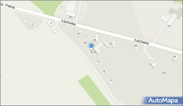 Wadowice, Łazówka, 71, mapa Wadowice