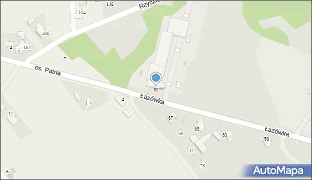 Wadowice, Łazówka, 80, mapa Wadowice