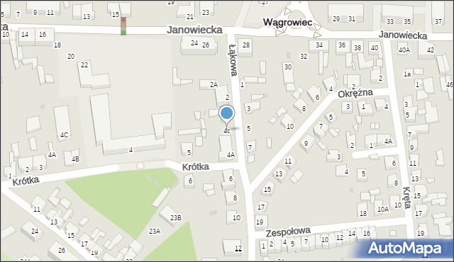 Wągrowiec, Łąkowa, 4c, mapa Wągrowiec