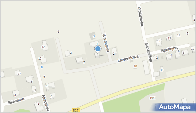 Warkały, Lawendowa, 9, mapa Warkały