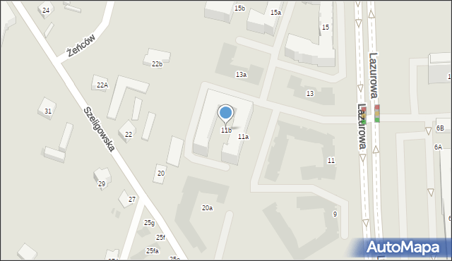Warszawa, Lazurowa, 11b, mapa Warszawy