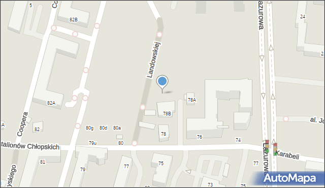 Warszawa, Landowskiej Wandy, 6c, mapa Warszawy