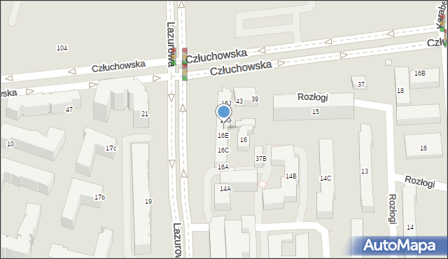 Warszawa, Lazurowa, 16F, mapa Warszawy