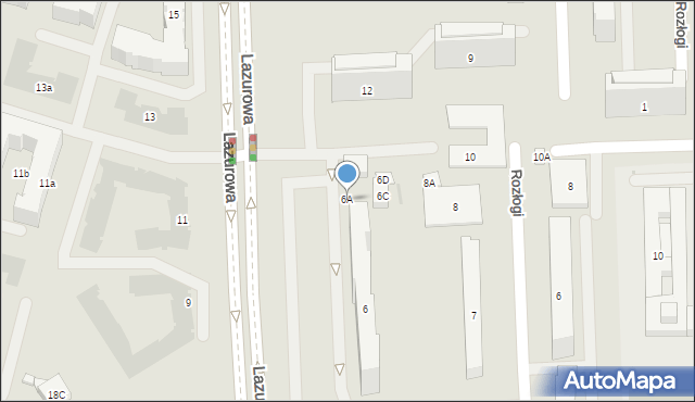 Warszawa, Lazurowa, 6A, mapa Warszawy