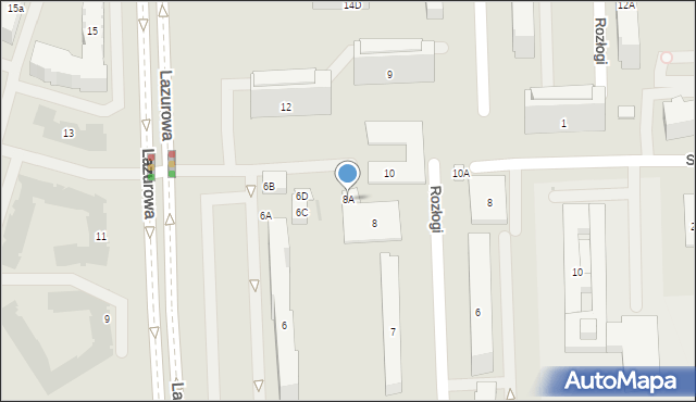 Warszawa, Lazurowa, 8A, mapa Warszawy