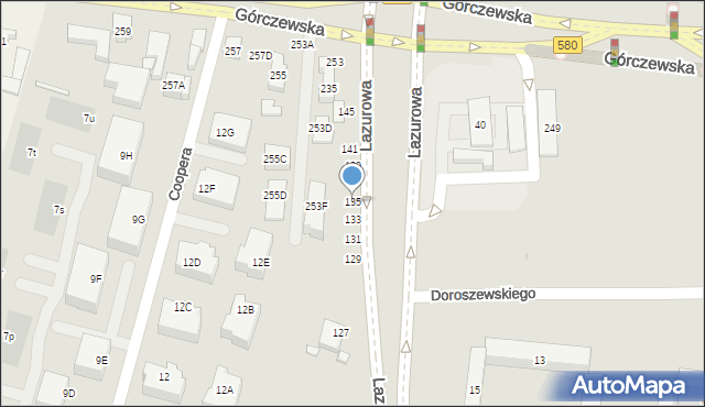 Warszawa, Lazurowa, 135, mapa Warszawy