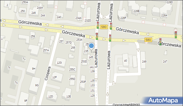 Warszawa, Lazurowa, 147, mapa Warszawy