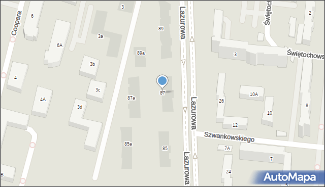 Warszawa, Lazurowa, 87, mapa Warszawy