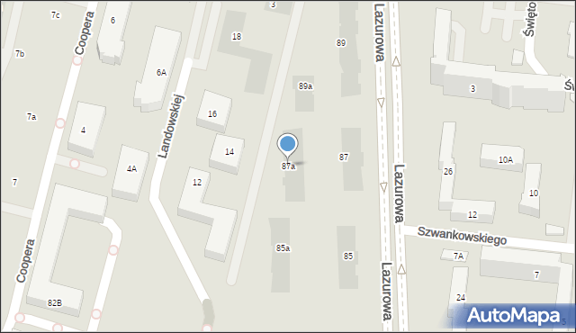 Warszawa, Lazurowa, 87a, mapa Warszawy