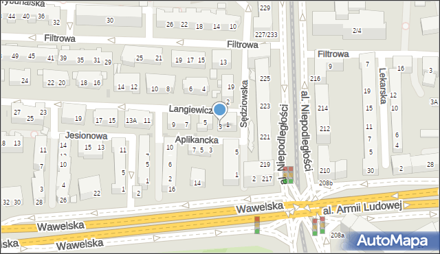 Warszawa, Langiewicza Mariana, gen., 3, mapa Warszawy