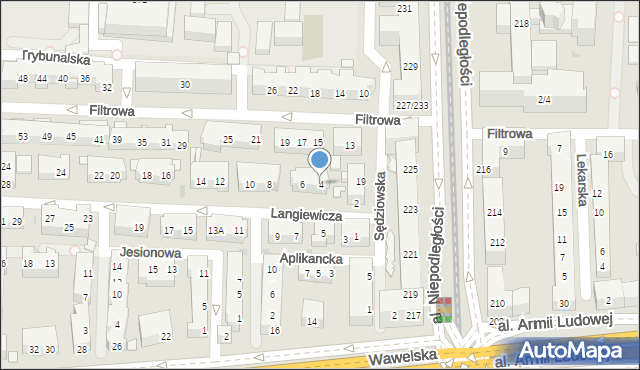 Warszawa, Langiewicza Mariana, gen., 4, mapa Warszawy