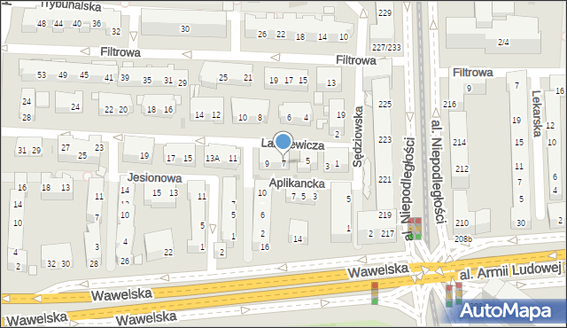 Warszawa, Langiewicza Mariana, gen., 7, mapa Warszawy
