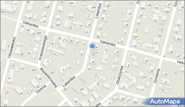 Warszawa, Latarnika, 18A, mapa Warszawy