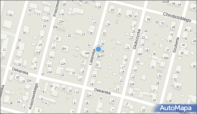 Warszawa, Latarnika, 26, mapa Warszawy