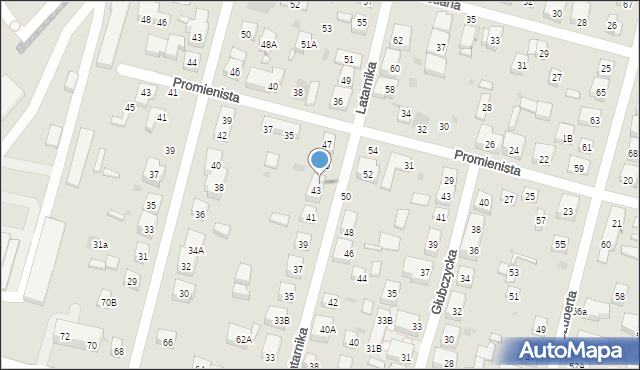 Warszawa, Latarnika, 43A, mapa Warszawy