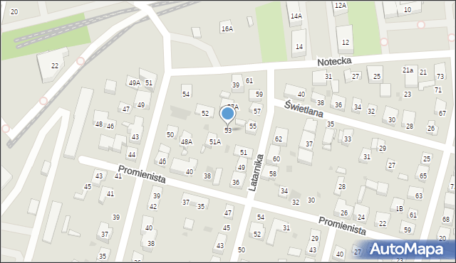 Warszawa, Latarnika, 53, mapa Warszawy