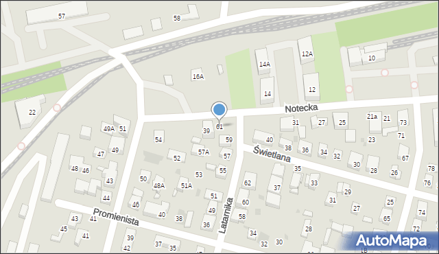 Warszawa, Latarnika, 61, mapa Warszawy