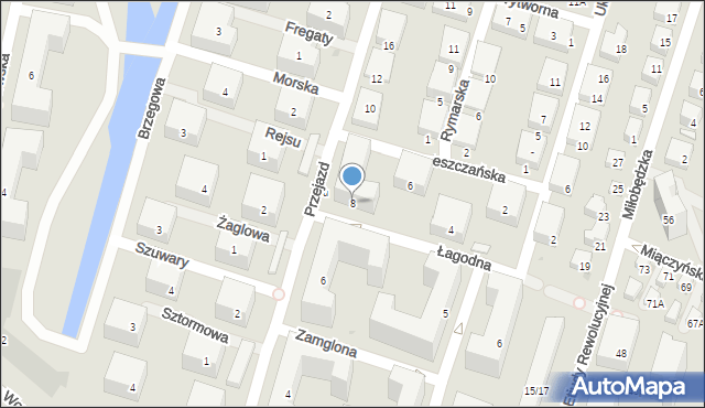 Warszawa, Łagodna, 8, mapa Warszawy