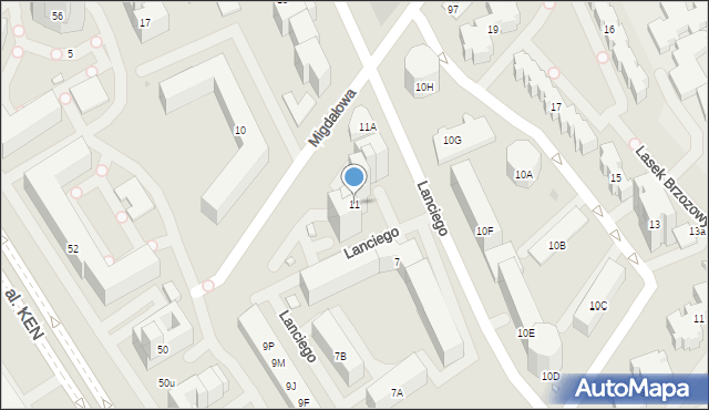 Warszawa, Lanciego Franciszka Marii, 11, mapa Warszawy