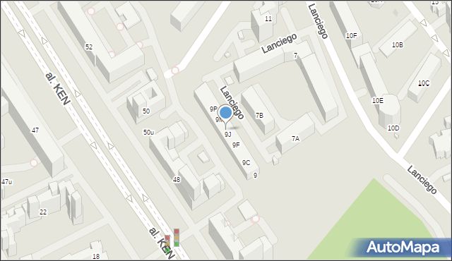 Warszawa, Lanciego Franciszka Marii, 9K, mapa Warszawy