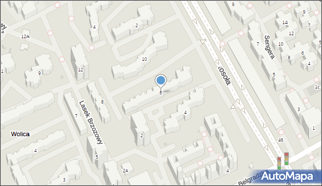 Warszawa, Lasek Brzozowy, 6, mapa Warszawy