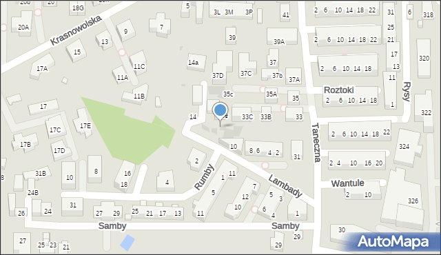 Warszawa, Lambady, 12a, mapa Warszawy